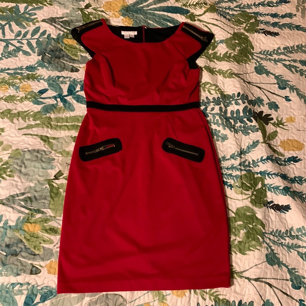 London Times petite cap sleeved dress